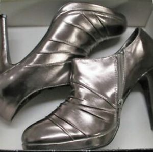 Newport News Silver Metallic Highheel Booties